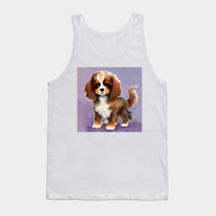 Cute Cavalier King Charles Spaniel Dog Puppy Art 5 Tank Top